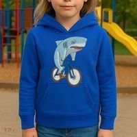 A Shark On A Bike Is A Fitness Beast Gift Kids Hoodie thumb 3