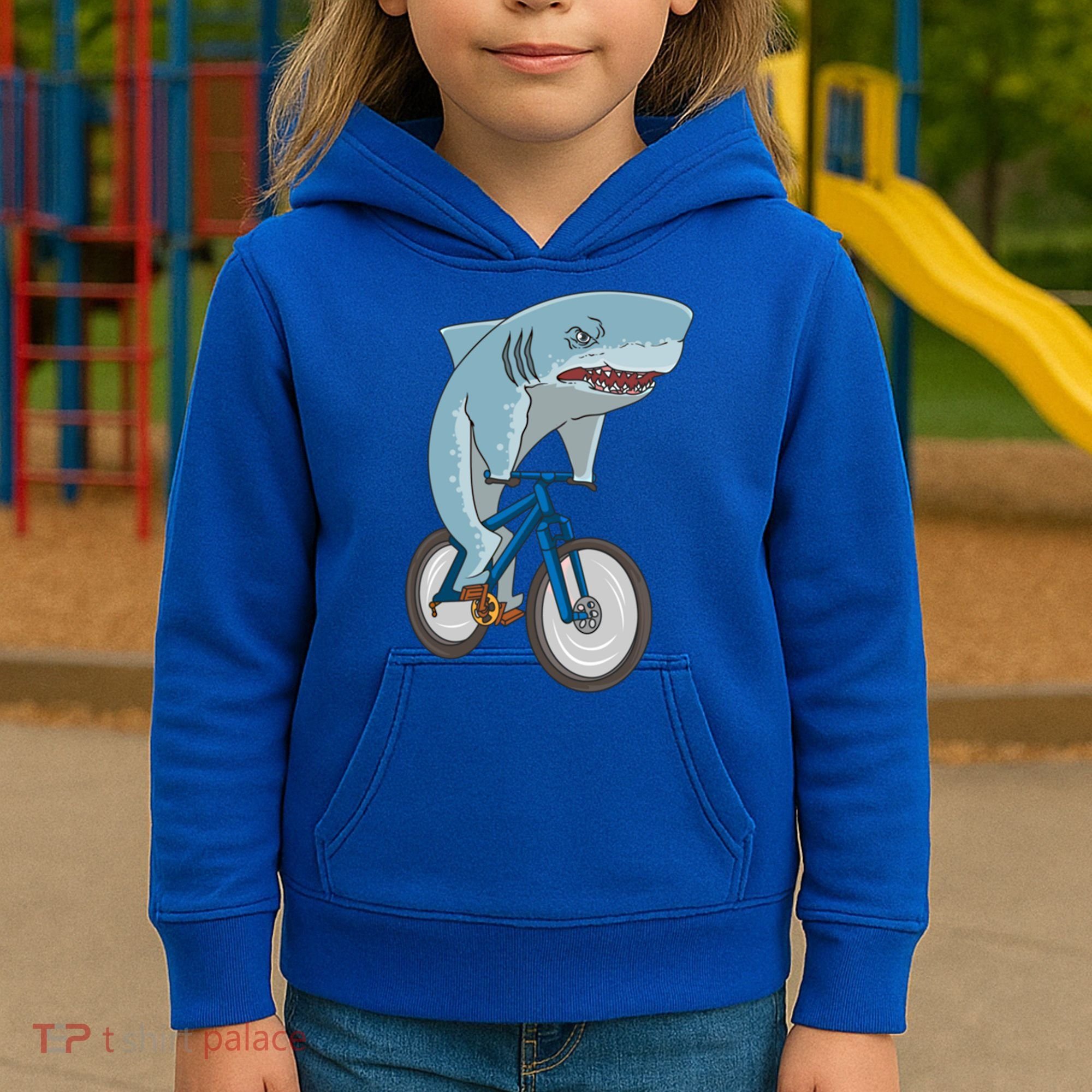 A Shark On A Bike Is A Fitness Beast Gift Kids Hoodie