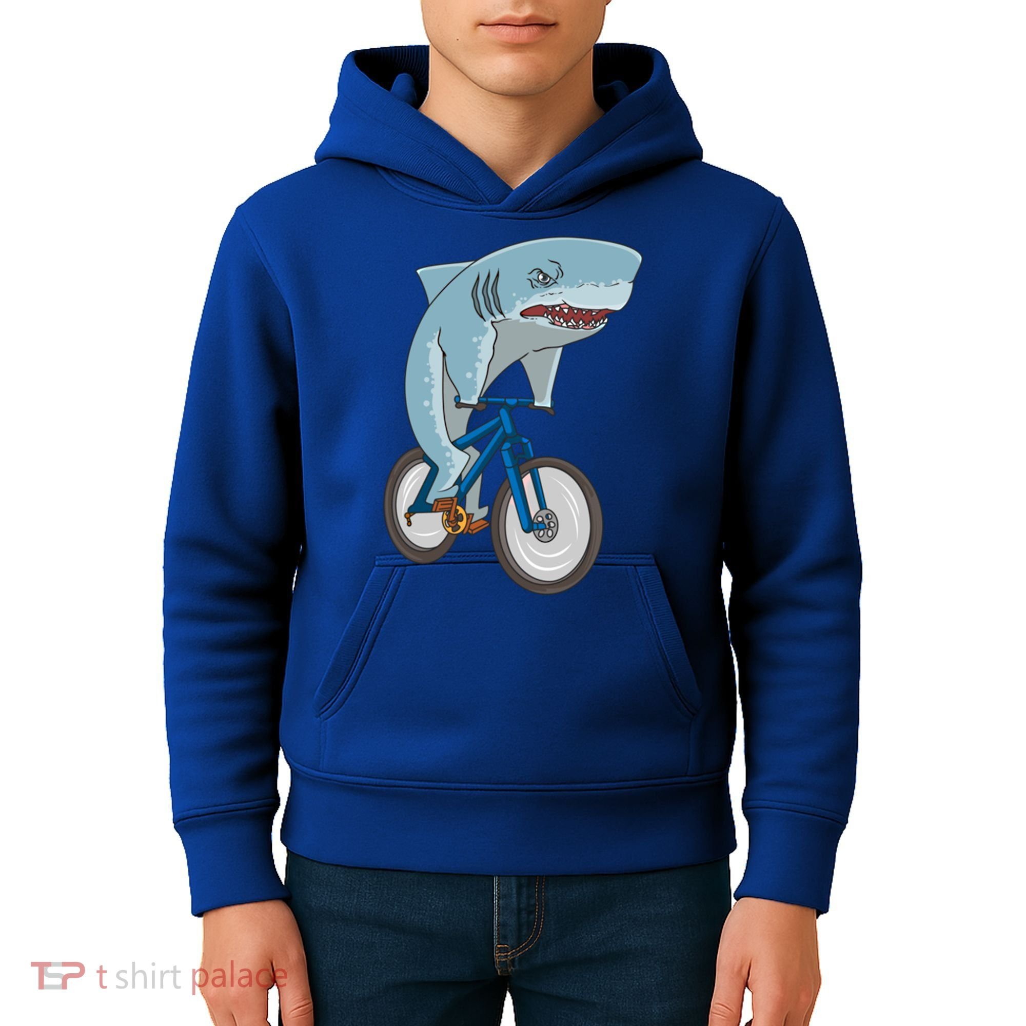 A Shark On A Bike Is A Fitness Beast Gift Kids Hoodie