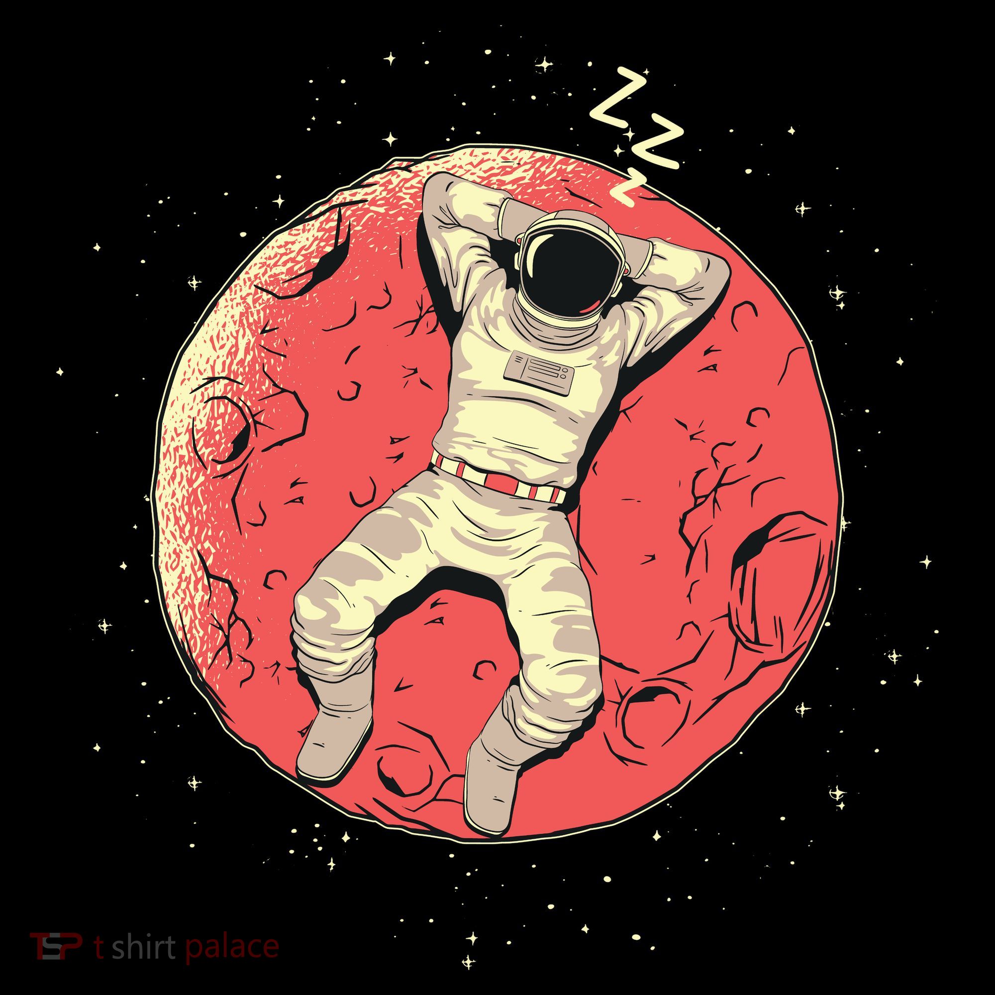 Astronaut Sleeping On Moon Backpack