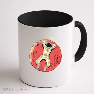 Astronaut Sleeping On Moon Coffee Mug back