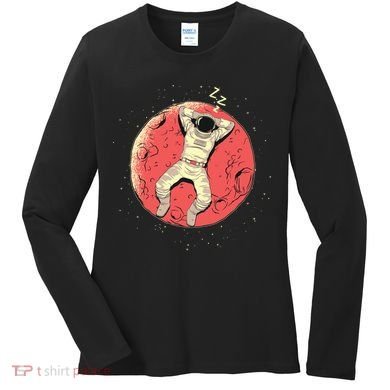 Astronaut Sleeping On Moon Women's Long Sleeve Shirt