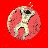 Astronaut Sleeping On Moon Santa Hat thumb 1