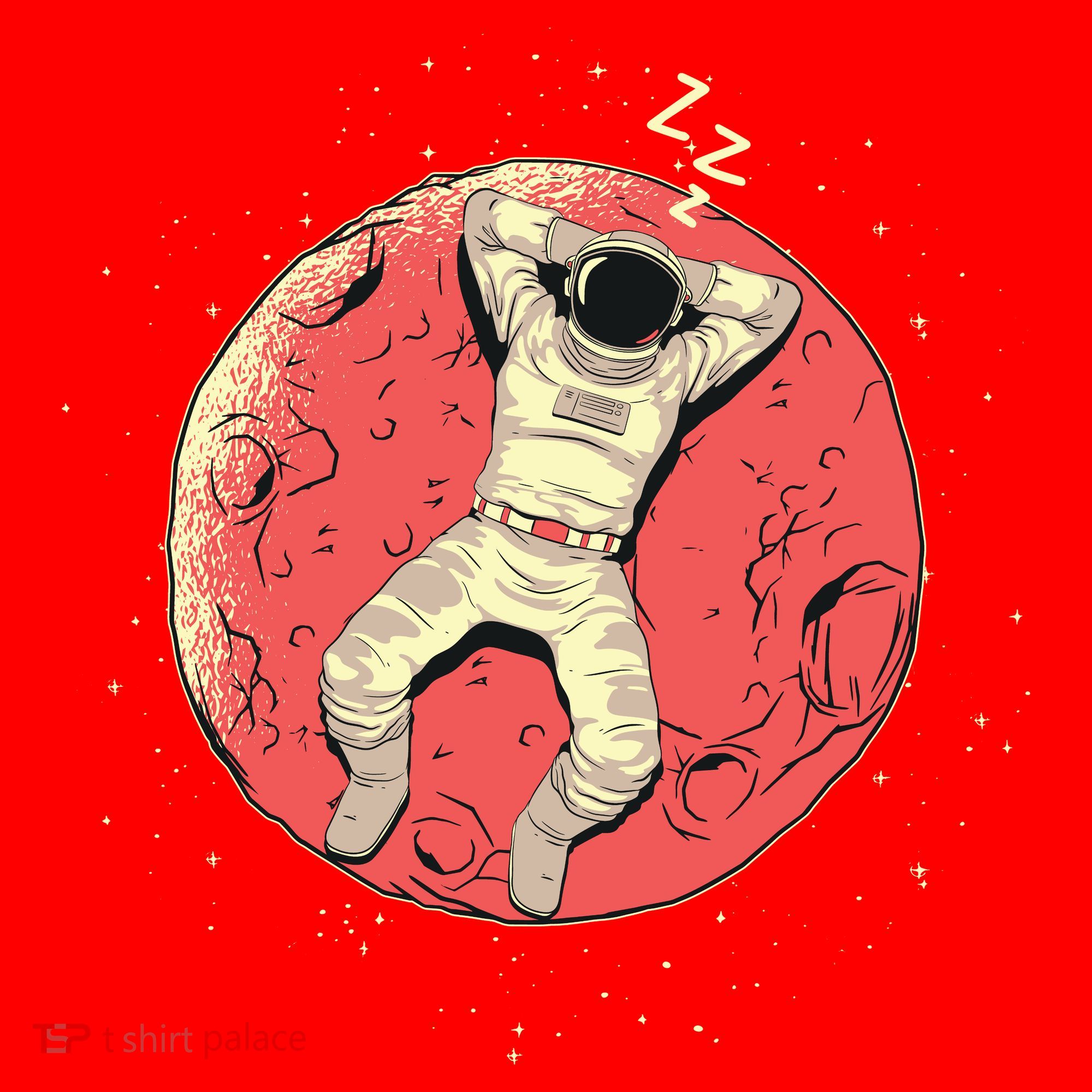 Astronaut Sleeping On Moon Santa Hat
