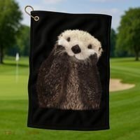 Adorable Sea Otter Gift Golf Towel thumb 1