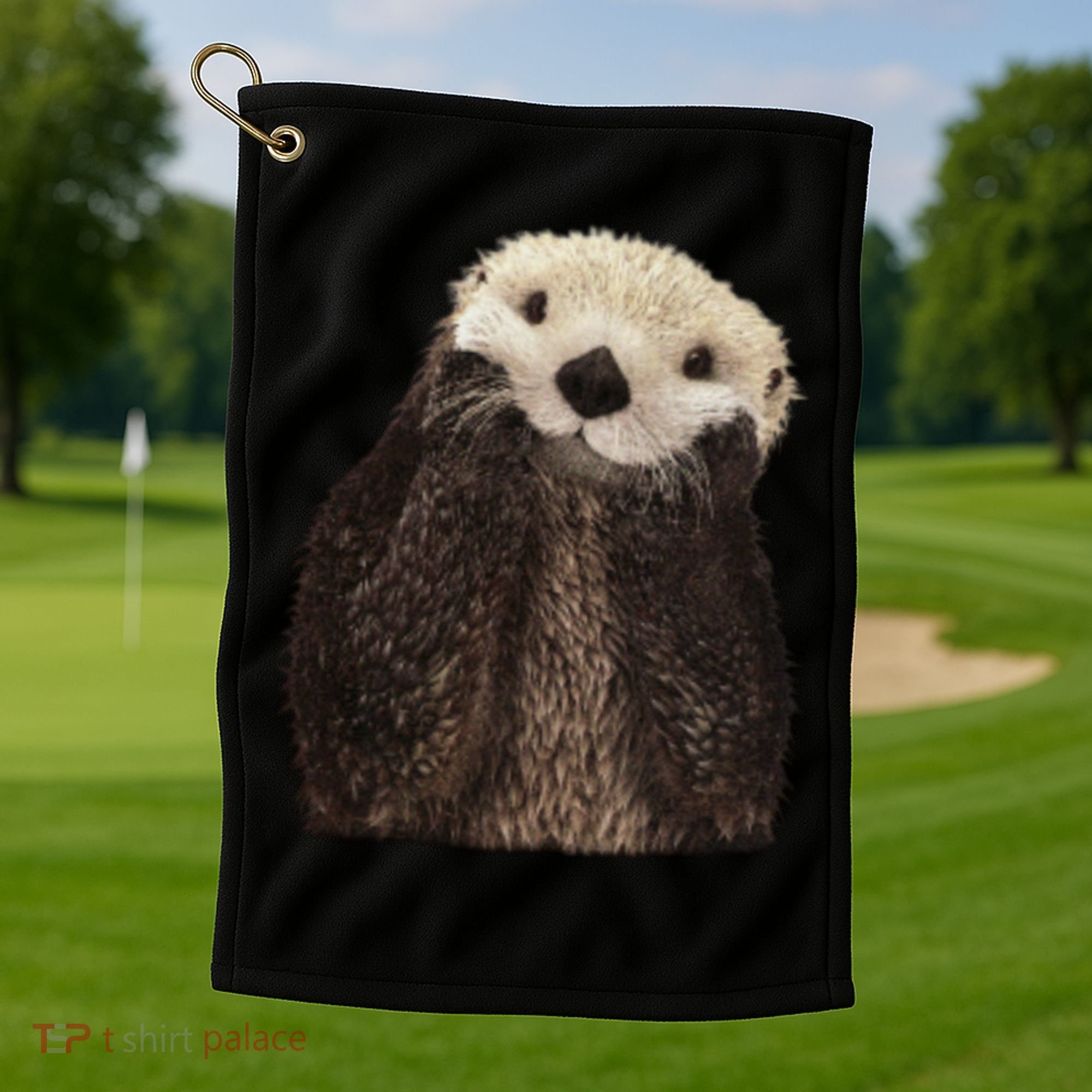 Adorable Sea Otter Gift Golf Towel