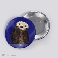 Adorable Sea Otter Gift Button thumb 0