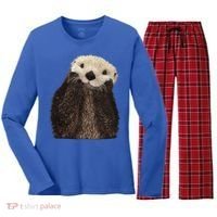 Adorable Sea Otter Gift Women's Long Sleeve Flannel Pajama Set  thumb 0