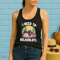 Axolotl Sleeping Pajamas I Need To Relaxalotl  Women's Tank Top thumb 2