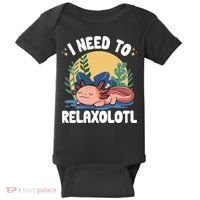 Axolotl Sleeping Pajamas I Need To Relaxalotl  Baby Bodysuit thumb 0