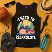 Axolotl Sleeping Pajamas I Need To Relaxalotl  Tank Top thumb 4