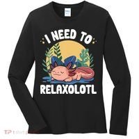 Axolotl Sleeping Pajamas I Need To Relaxalotl  Women's Long Sleeve Shirt thumb 0