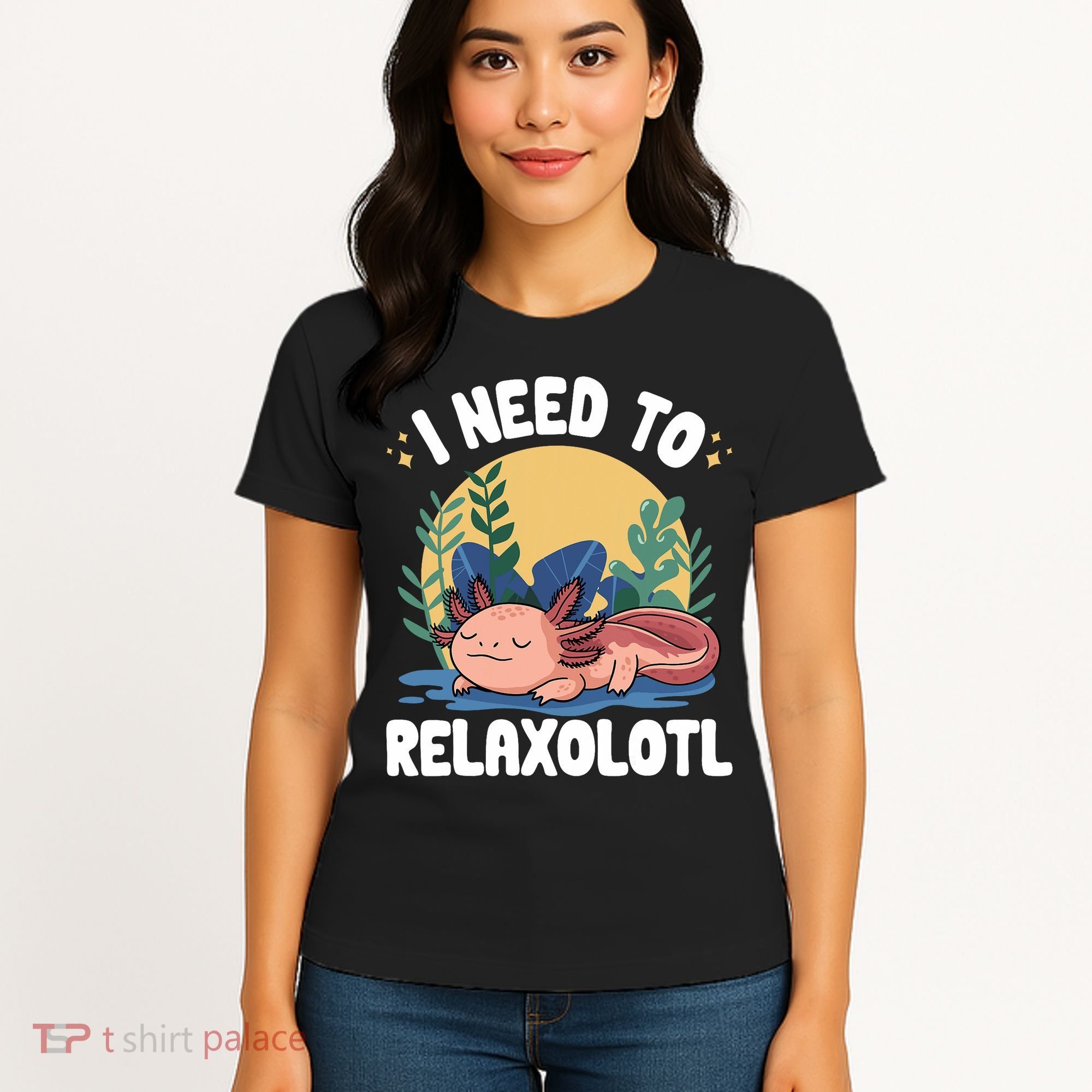 Axolotl Sleeping Pajamas I Need To Relaxalotl  Women's T-Shirt