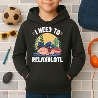 Axolotl Sleeping Pajamas I Need To Relaxalotl  Kids Hoodie thumb 2