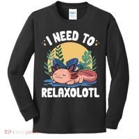 Axolotl Sleeping Pajamas I Need To Relaxalotl  Kids Long Sleeve Shirt thumb 0