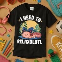 Axolotl Sleeping Pajamas I Need To Relaxalotl  Kids T-Shirt thumb 3