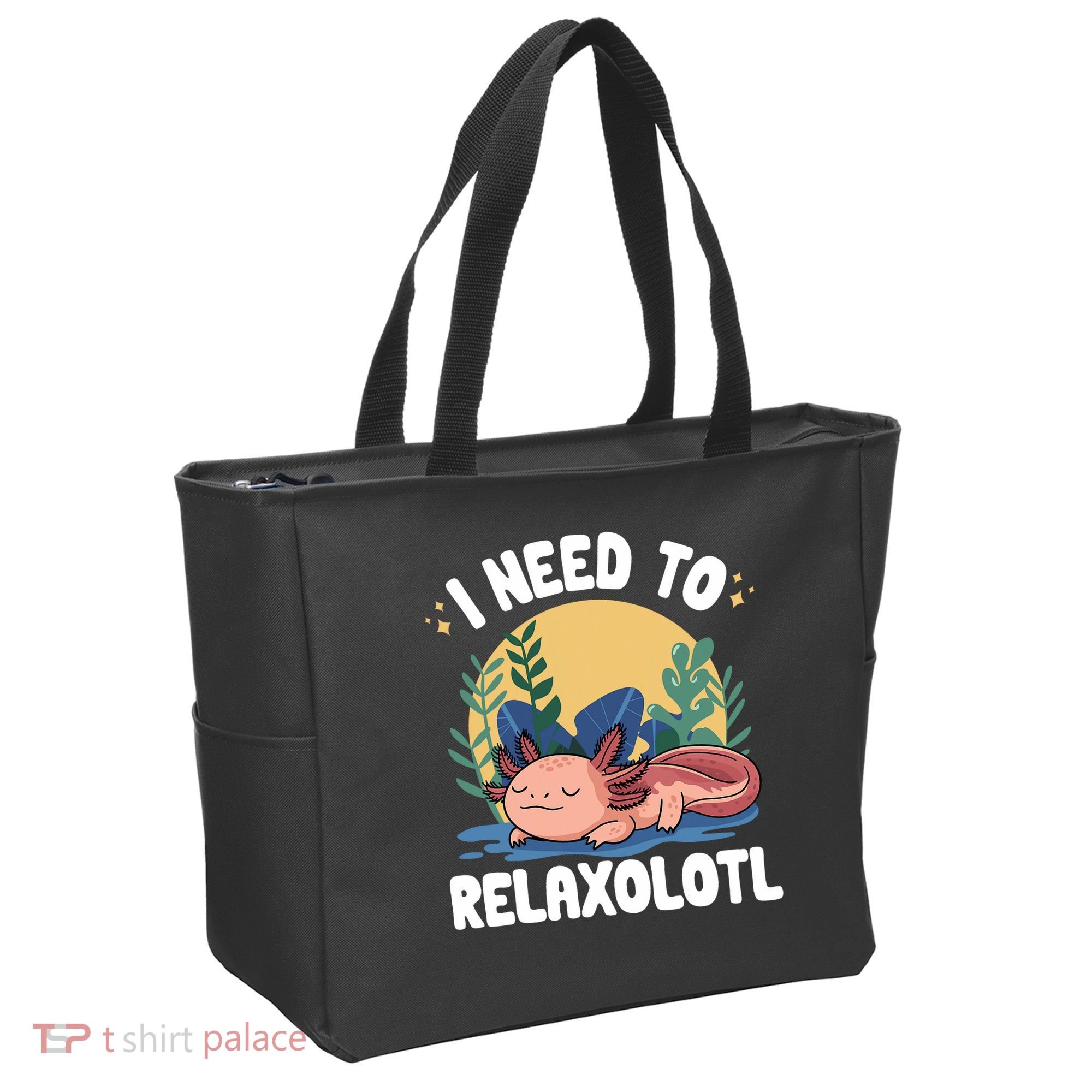 Axolotl Sleeping Pajamas I Need To Relaxalotl  Tote Bag
