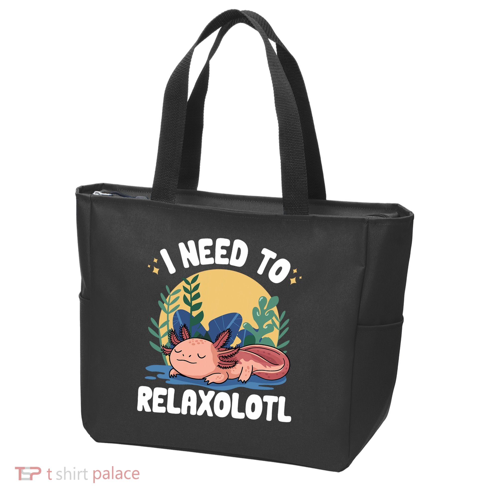 Axolotl Sleeping Pajamas I Need To Relaxalotl  Tote Bag