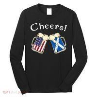 American Scottish Patriot US Flag Beer Drinks Scotland Grown Long Sleeve Shirt thumb 0