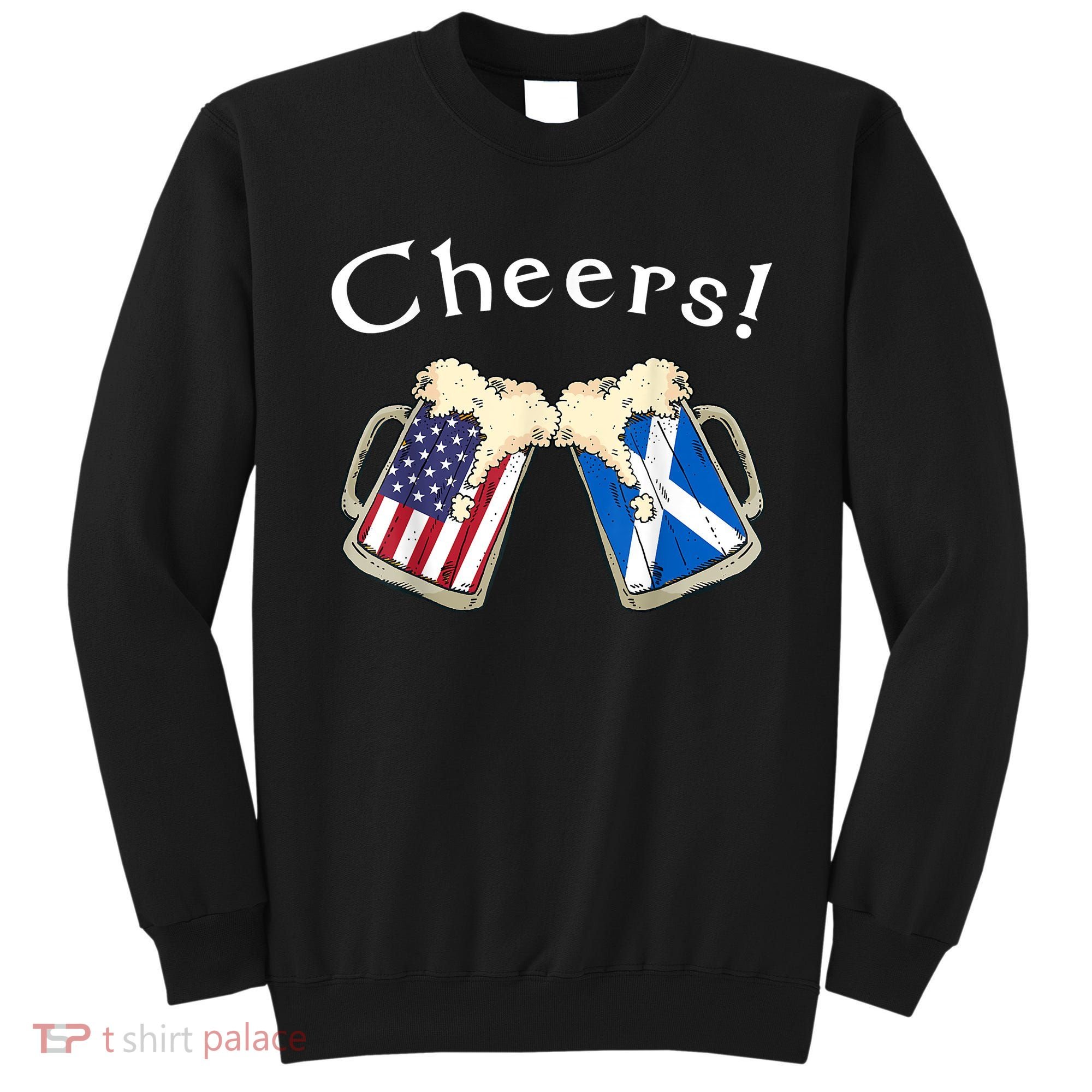 American Scottish Patriot US Flag Beer Drinks Scotland Grown Sweatshirt