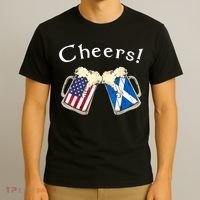 American Scottish Patriot US Flag Beer Drinks Scotland Grown T-Shirt thumb 3