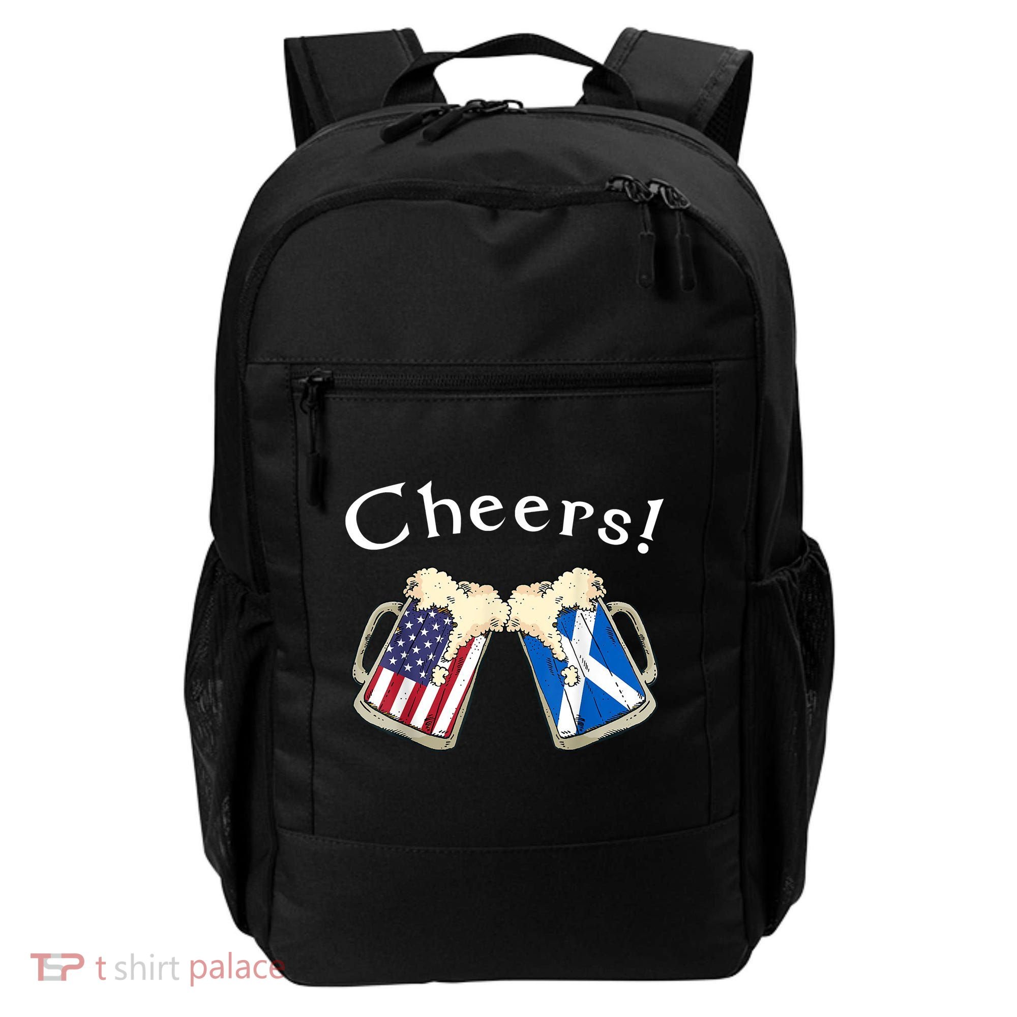 American Scottish Patriot US Flag Beer Drinks Scotland Grown Backpack