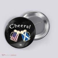 American Scottish Patriot US Flag Beer Drinks Scotland Grown Button thumb 0