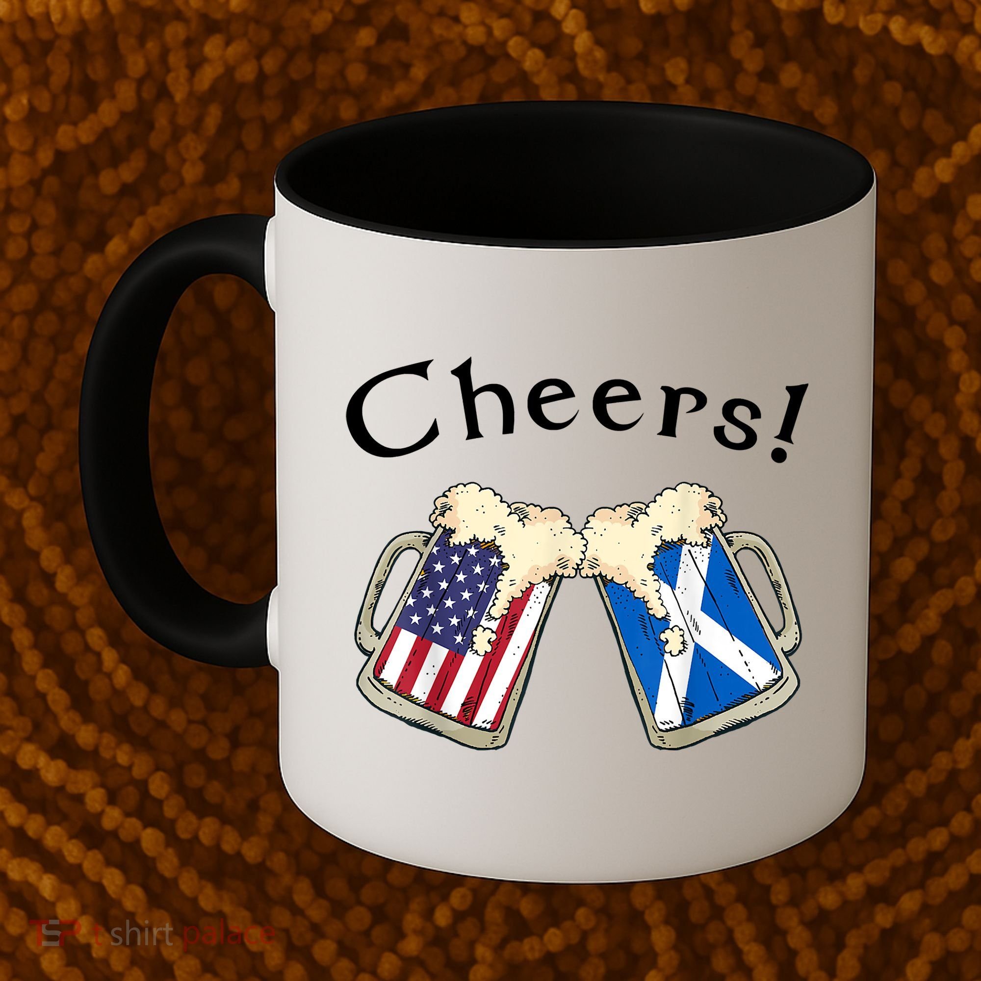 American Scottish Patriot US Flag Beer Drinks Scotland Grown Coffee Mug