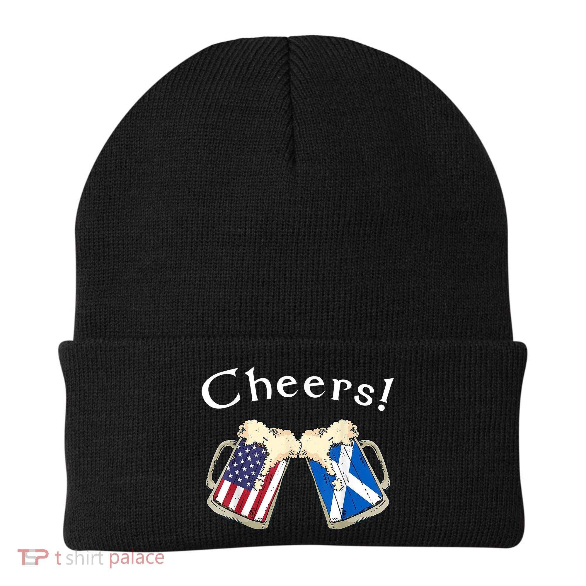American Scottish Patriot US Flag Beer Drinks Scotland Grown Beanie