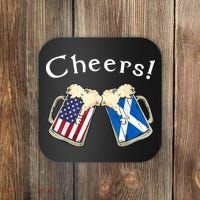 American Scottish Patriot US Flag Beer Drinks Scotland Grown Coaster thumb 0