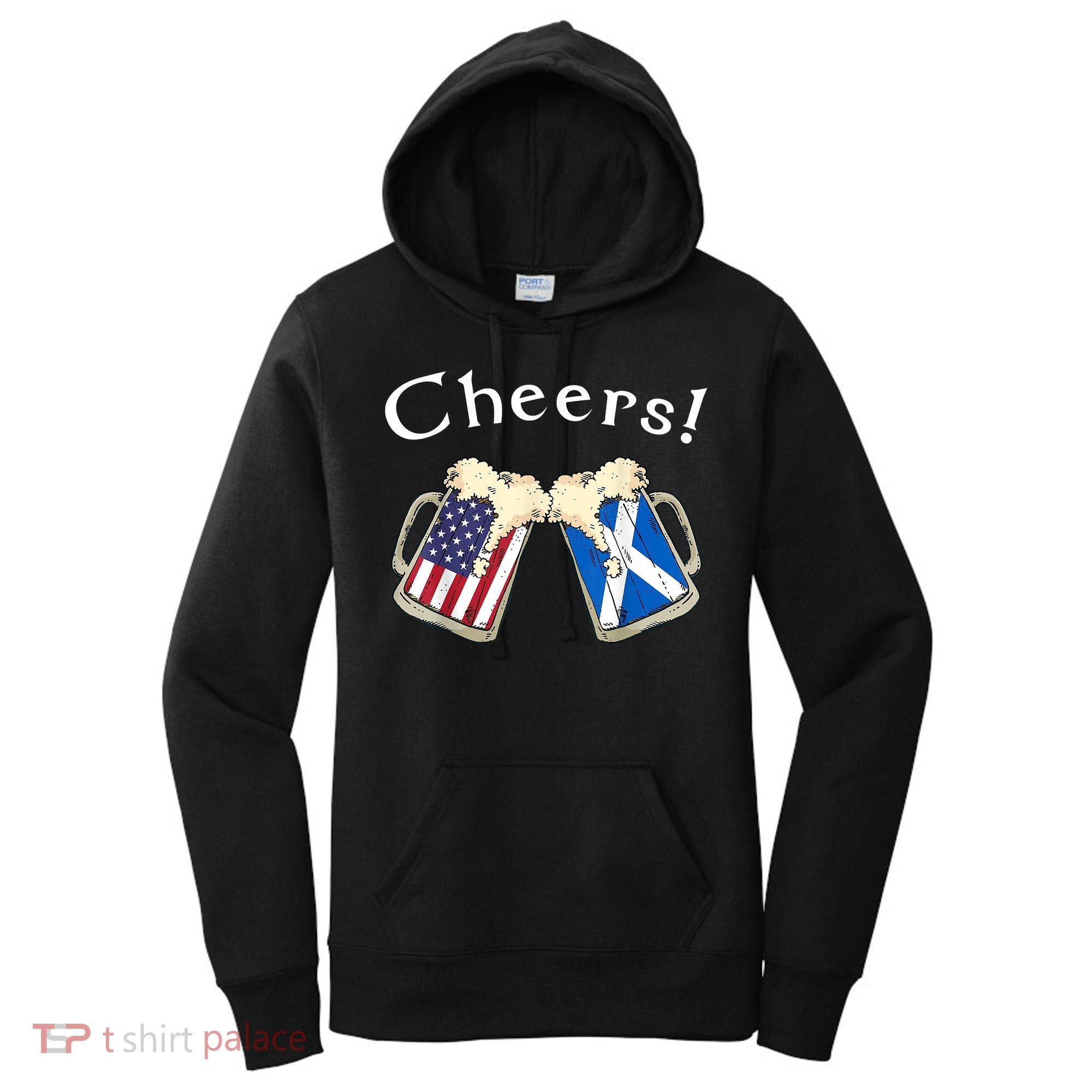 American Scottish Patriot US Flag Beer Drinks Scotland Grown Women's Hoodie