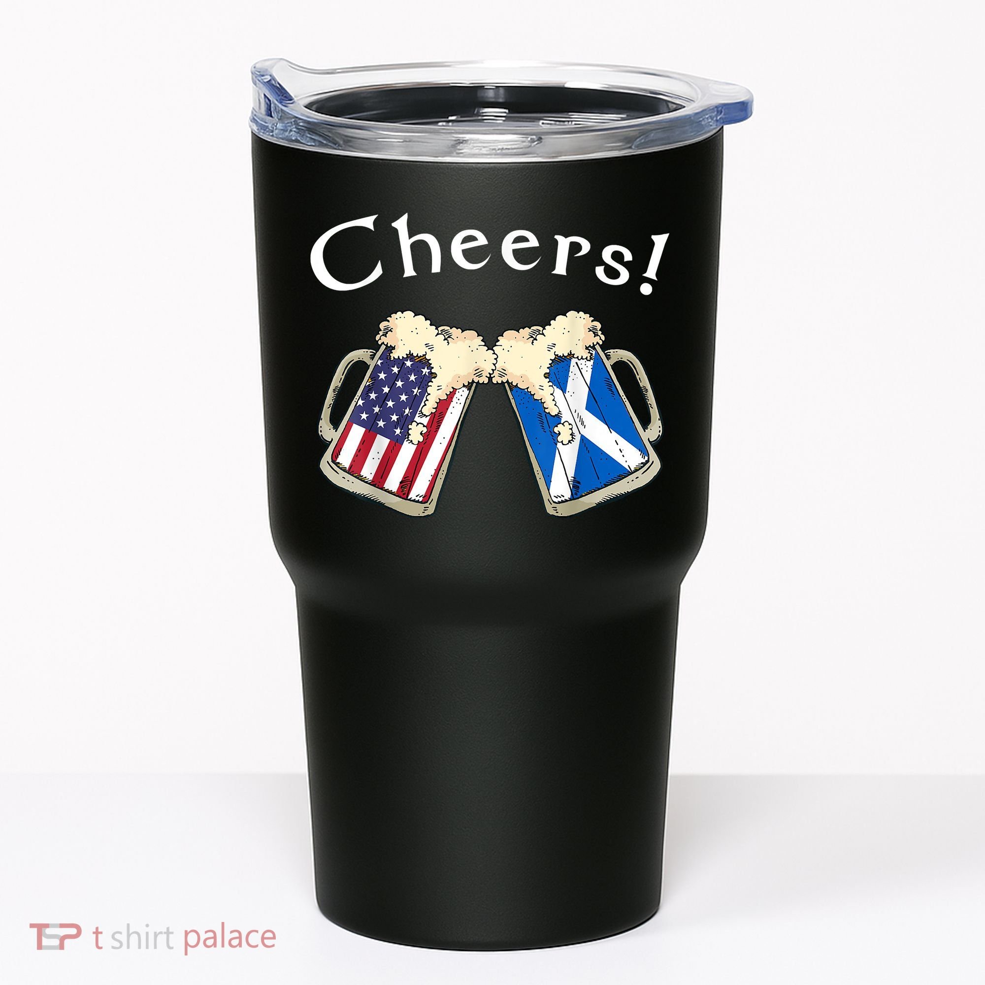 American Scottish Patriot US Flag Beer Drinks Scotland Grown Tumbler