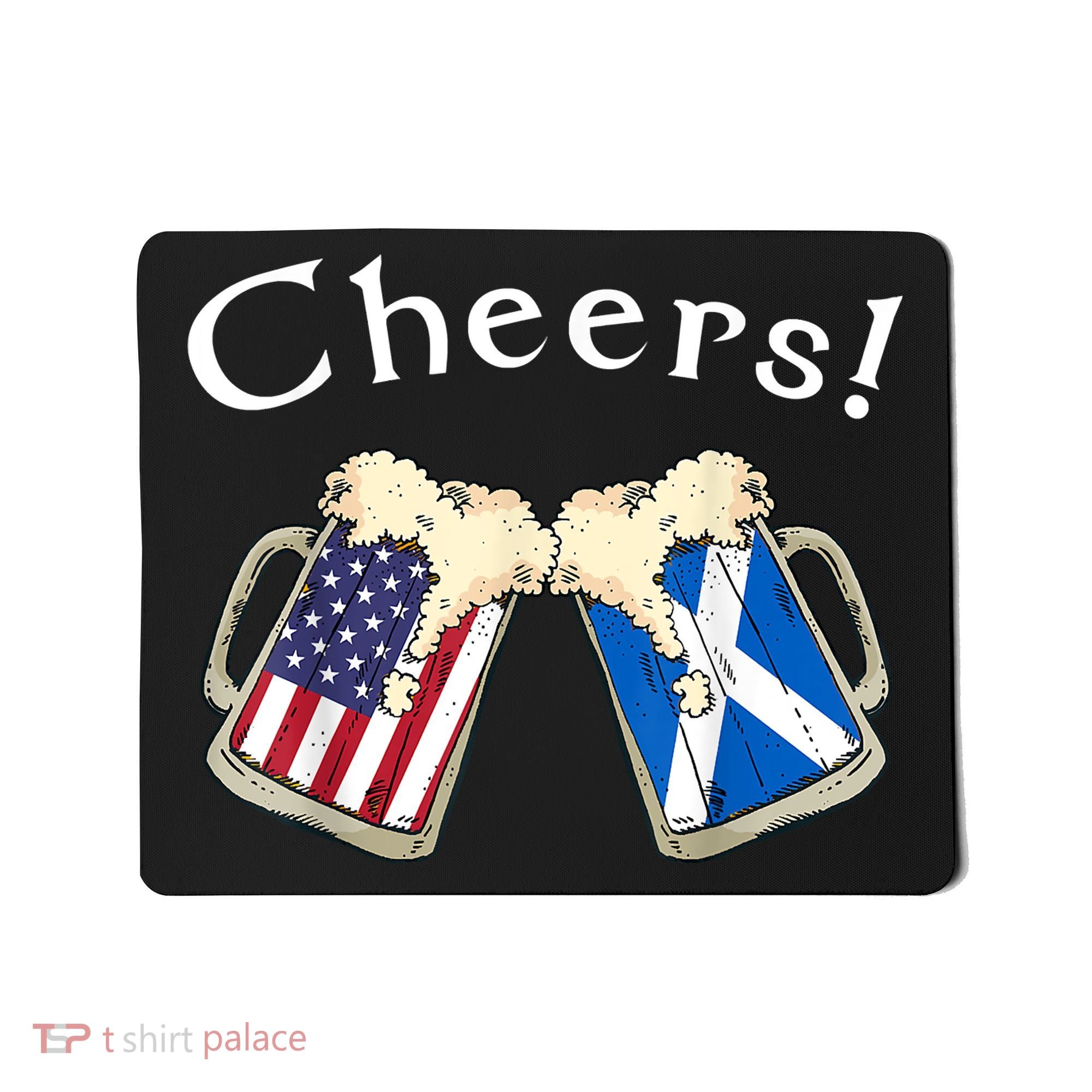 American Scottish Patriot US Flag Beer Drinks Scotland Grown Mousepad