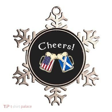 American Scottish Patriot US Flag Beer Drinks Scotland Grown Ornament