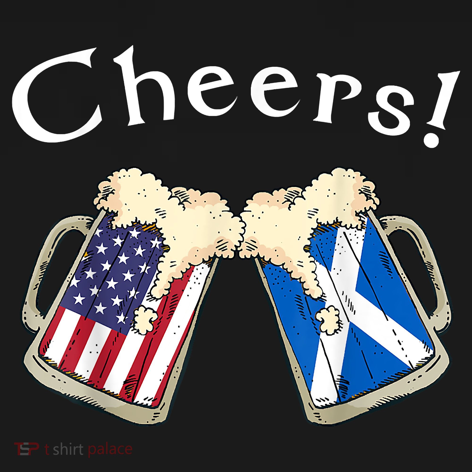 American Scottish Patriot US Flag Beer Drinks Scotland Grown Women's Tank Top