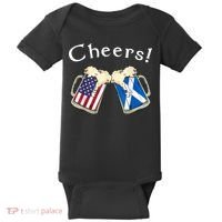 American Scottish Patriot US Flag Beer Drinks Scotland Grown Baby Bodysuit thumb 0