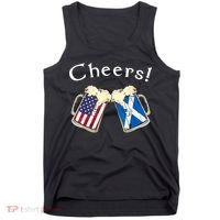 American Scottish Patriot US Flag Beer Drinks Scotland Grown Tank Top thumb 0