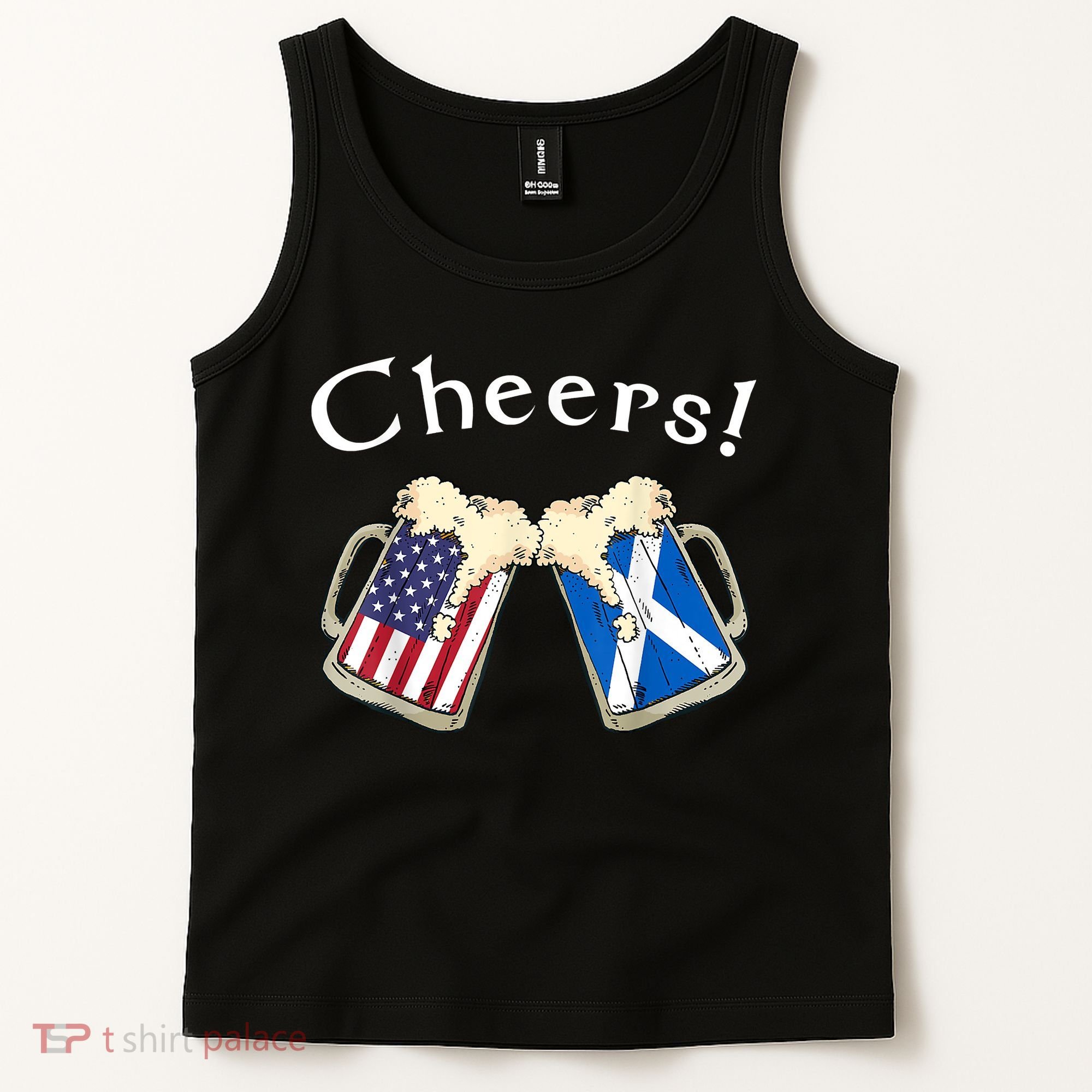 American Scottish Patriot US Flag Beer Drinks Scotland Grown Tank Top