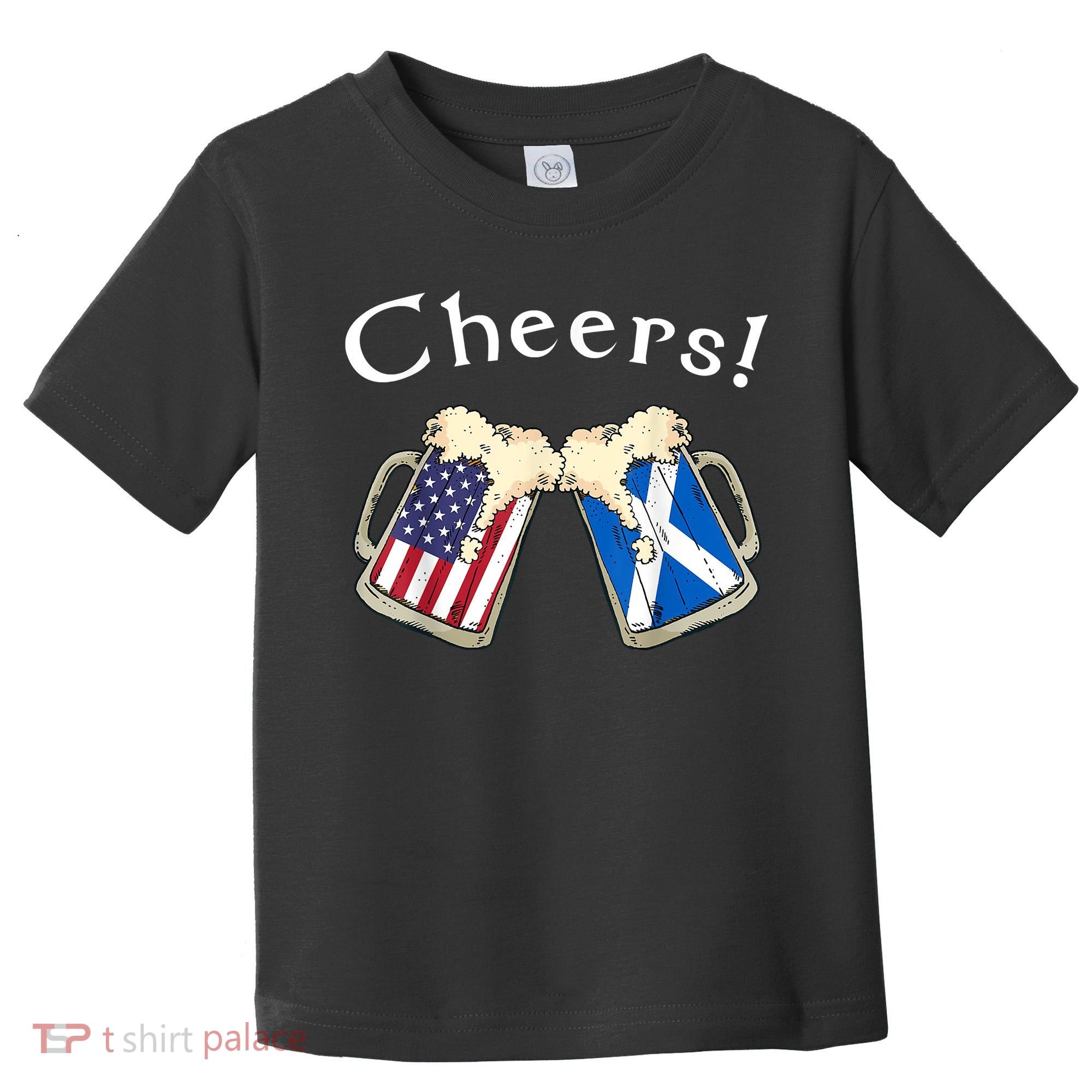 American Scottish Patriot US Flag Beer Drinks Scotland Grown Toddler T-Shirt