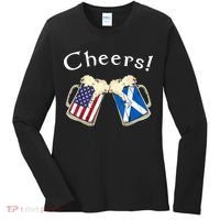 American Scottish Patriot US Flag Beer Drinks Scotland Grown Women's Long Sleeve Shirt thumb 0