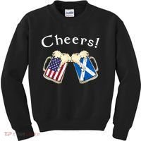 American Scottish Patriot US Flag Beer Drinks Scotland Grown Kids Sweatshirt thumb 0