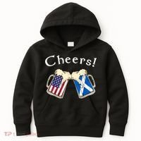 American Scottish Patriot US Flag Beer Drinks Scotland Grown Kids Hoodie thumb 0