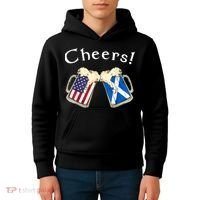 American Scottish Patriot US Flag Beer Drinks Scotland Grown Kids Hoodie thumb 4