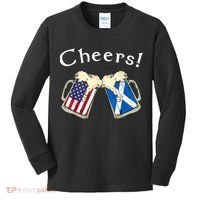 American Scottish Patriot US Flag Beer Drinks Scotland Grown Kids Long Sleeve Shirt thumb 0