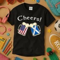 American Scottish Patriot US Flag Beer Drinks Scotland Grown Kids T-Shirt thumb 3