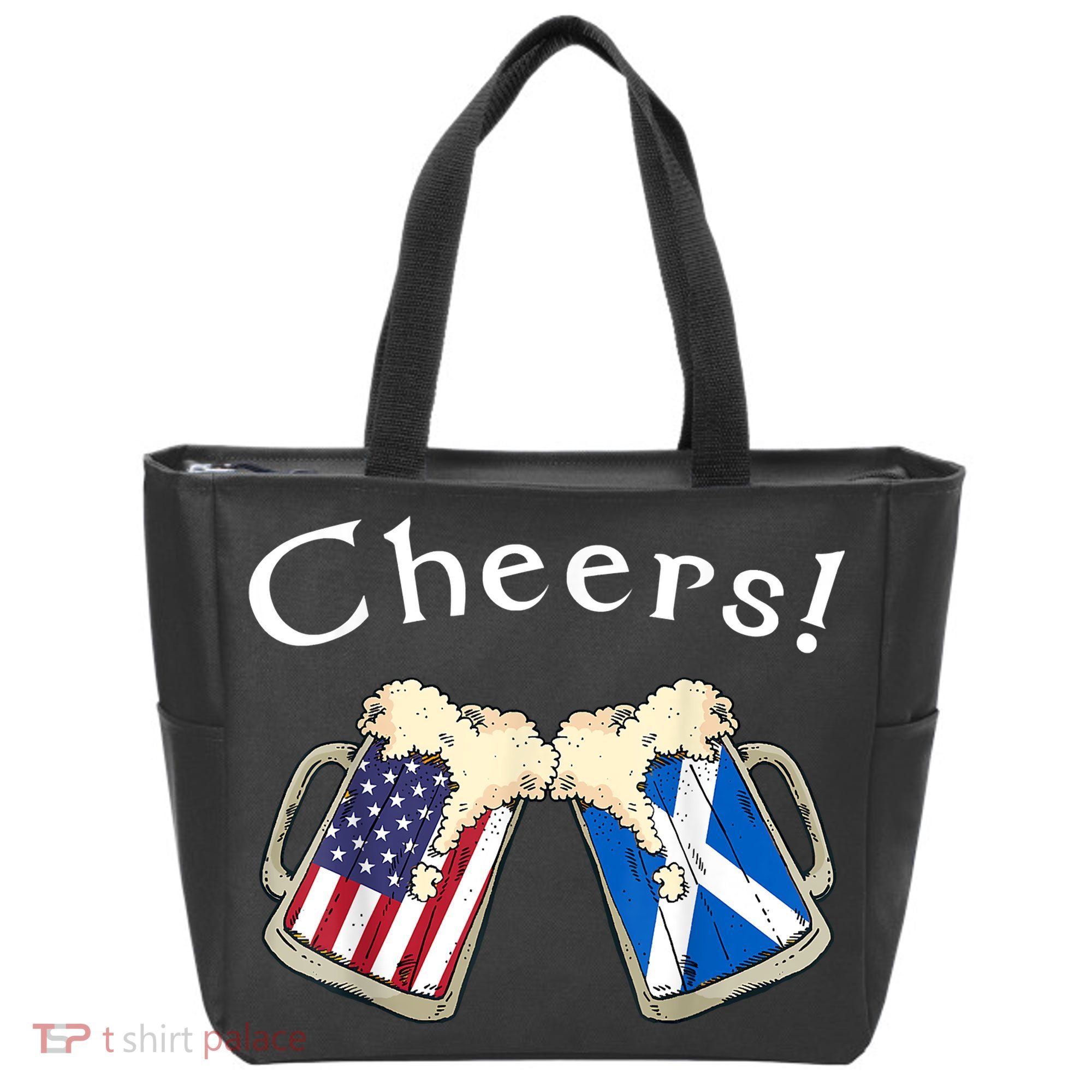 American Scottish Patriot US Flag Beer Drinks Scotland Grown Tote Bag