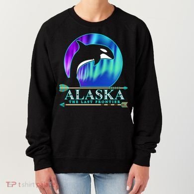 Alaska State Pride Alaska Northern Lights Alaskan Orca Whale Women's Sweatshirt