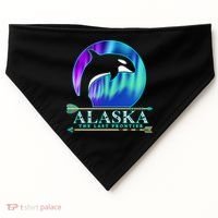 Alaska State Pride Alaska Northern Lights Alaskan Orca Whale USA-Made Doggie Bandana thumb 0