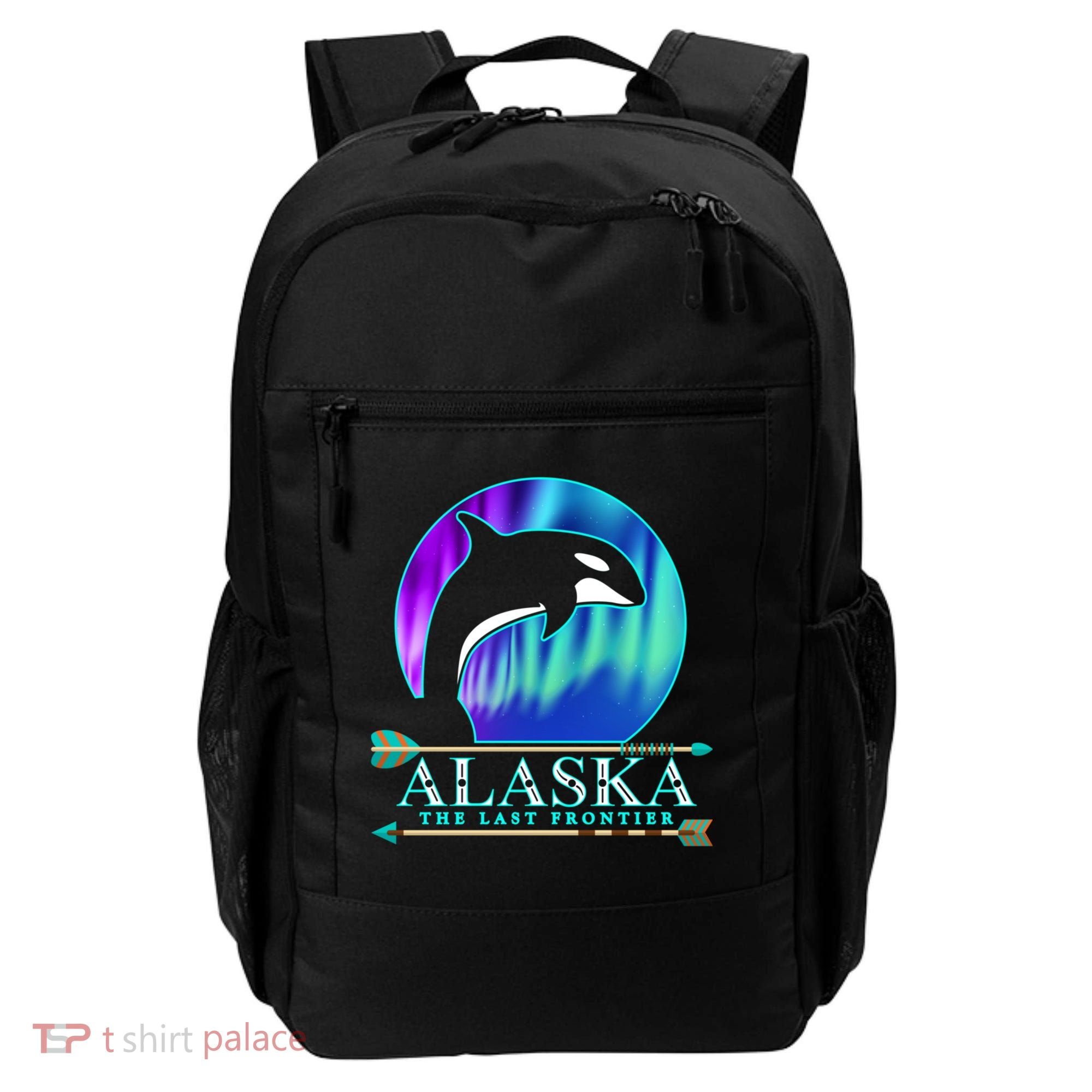 Alaska State Pride Alaska Northern Lights Alaskan Orca Whale Backpack