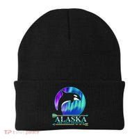 Alaska State Pride Alaska Northern Lights Alaskan Orca Whale Beanie thumb 0